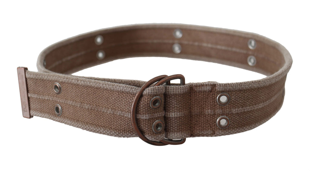 Beige Leather Logo Belt Sling Cintura Buckle Belt - 100-cm-40-inches