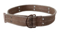 Beige Leather Logo Belt Sling Cintura Buckle Belt - 100-cm-40-inches