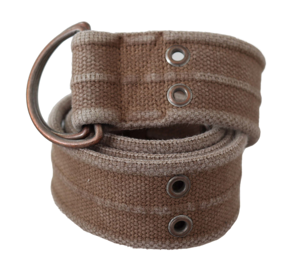 Beige Leather Logo Belt Sling Cintura Buckle Belt - 100-cm-40-inches