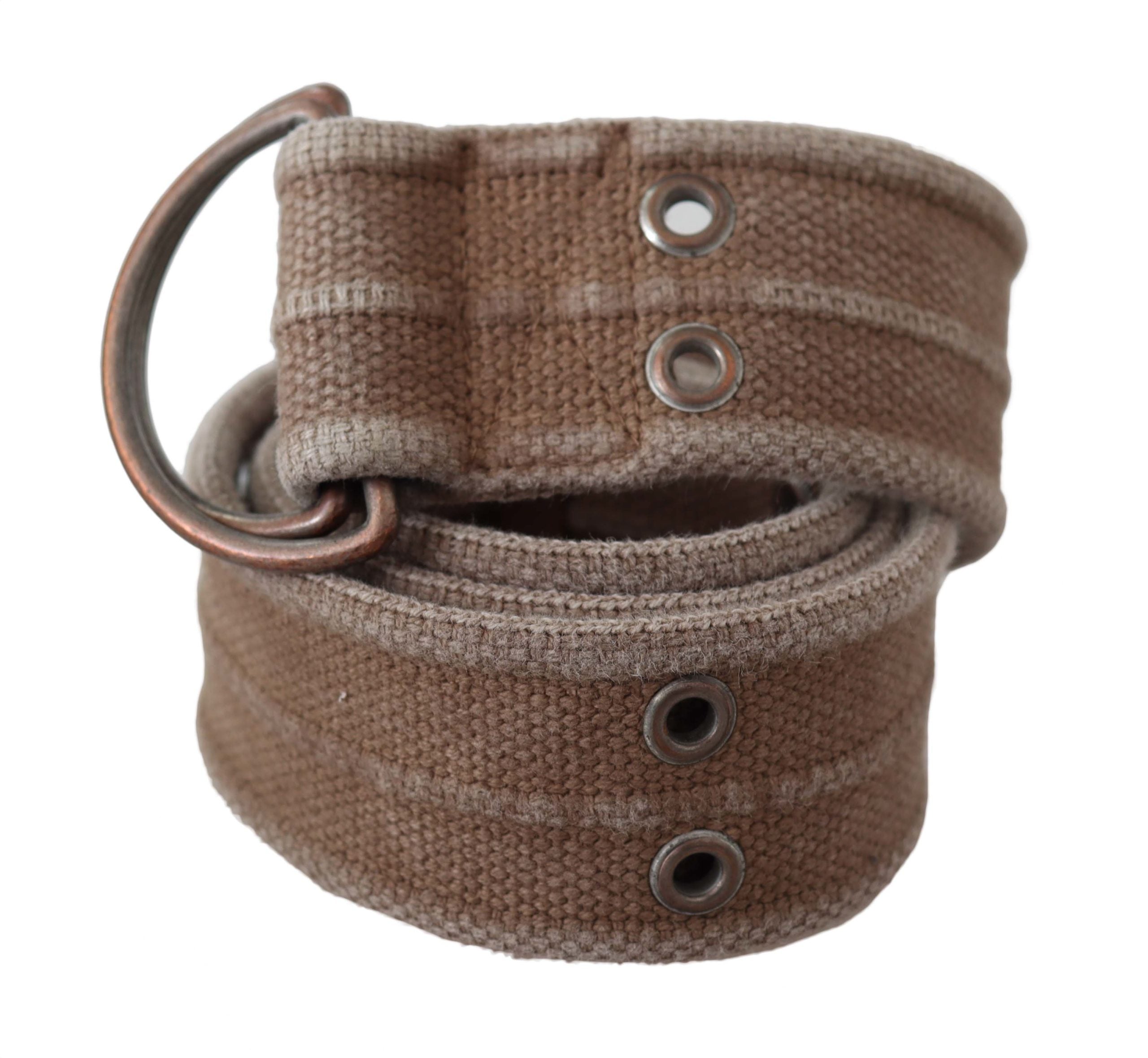 Beige Leather Logo Belt Sling Cintura Buckle Belt - 100-cm-40-inches