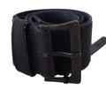Black Leather Wide Buckle Waist Luxury Belt - 70-cm-28-inches