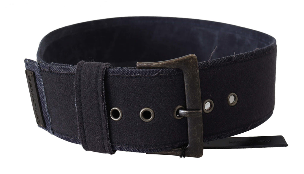 Black Leather Wide Buckle Waist Luxury Belt - 70-cm-28-inches
