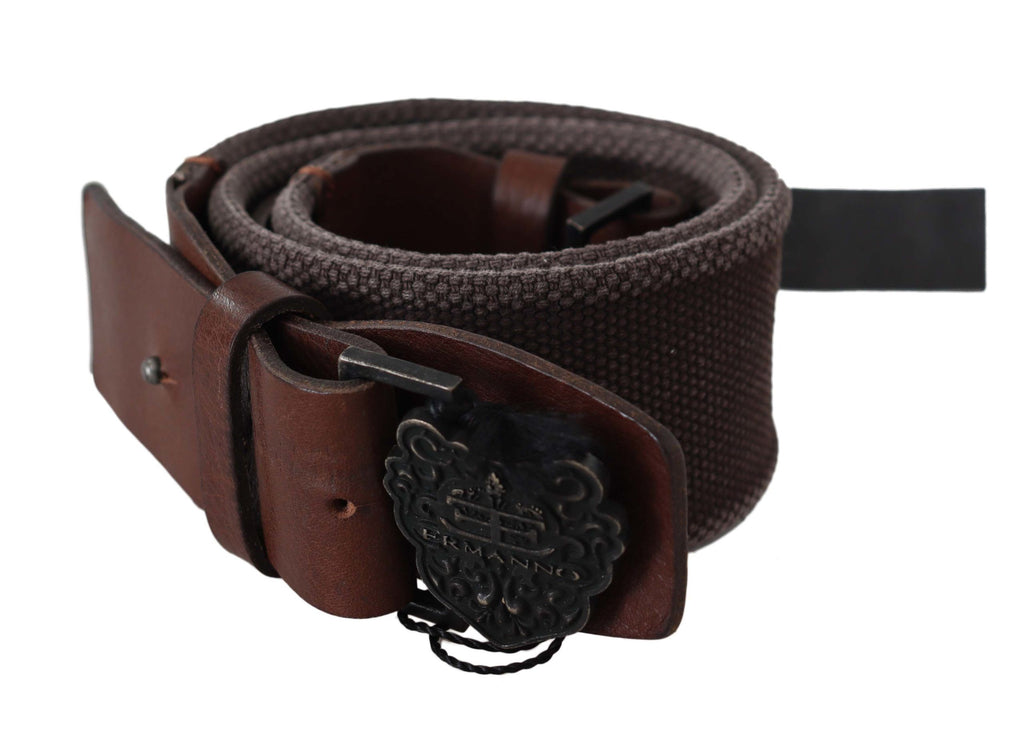 Dark Brown Leather Wide Buckle Waist Belt - 70-cm-28-inches