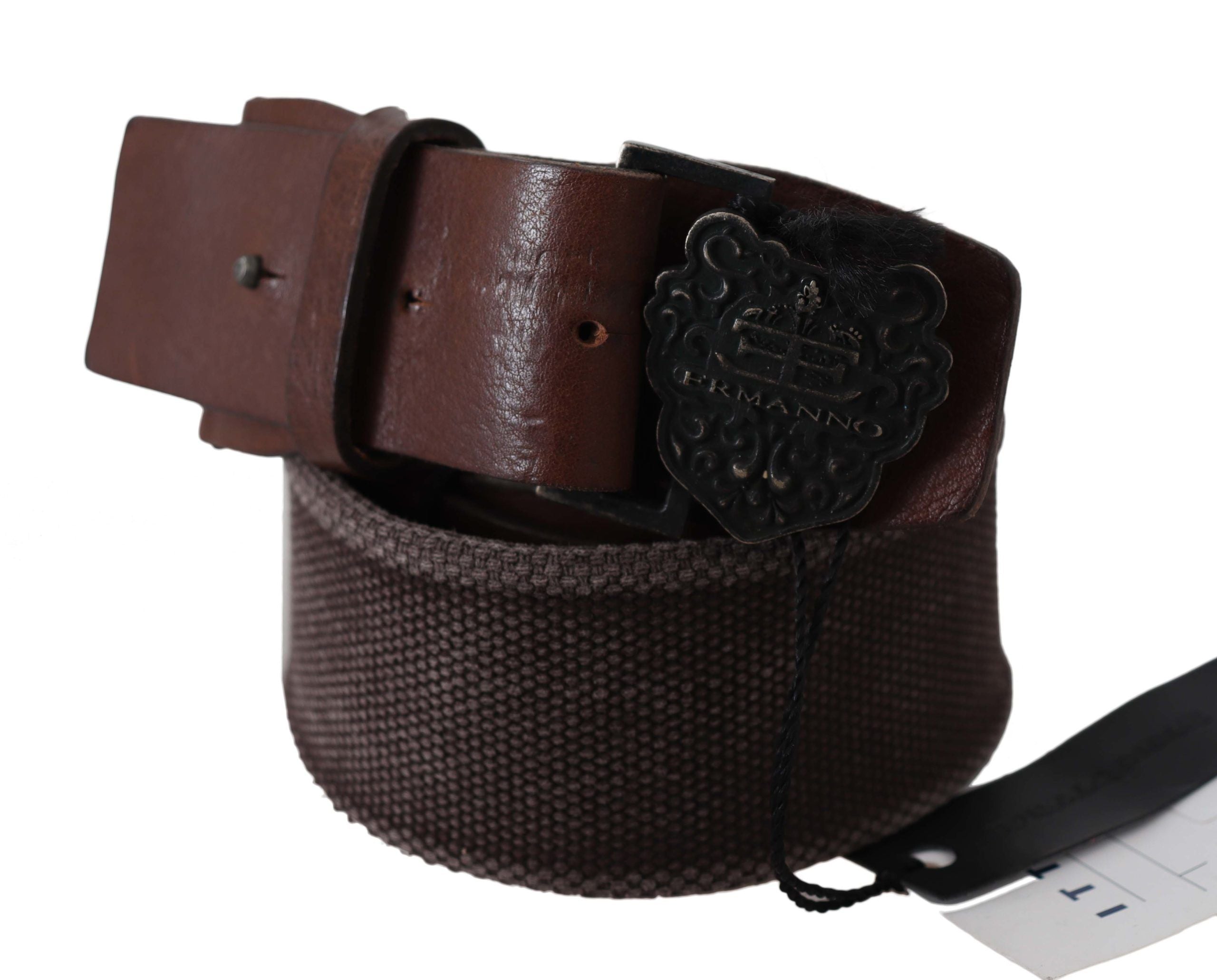 Dark Brown Leather Wide Buckle Waist Belt - 70-cm-28-inches