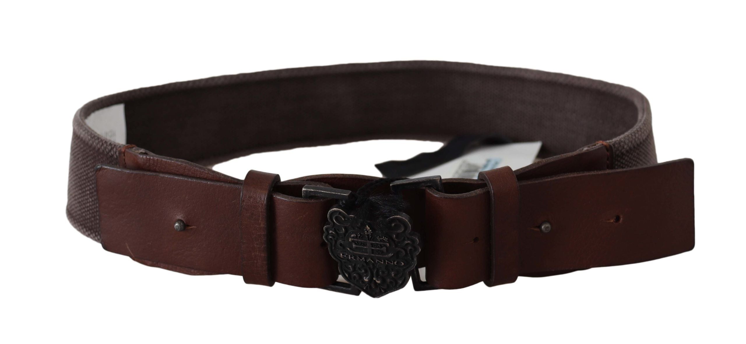 Dark Brown Leather Wide Buckle Waist Belt - 70-cm-28-inches