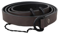 Brown Leather Skinny Round Buckle Belt - 100-cm-40-inches