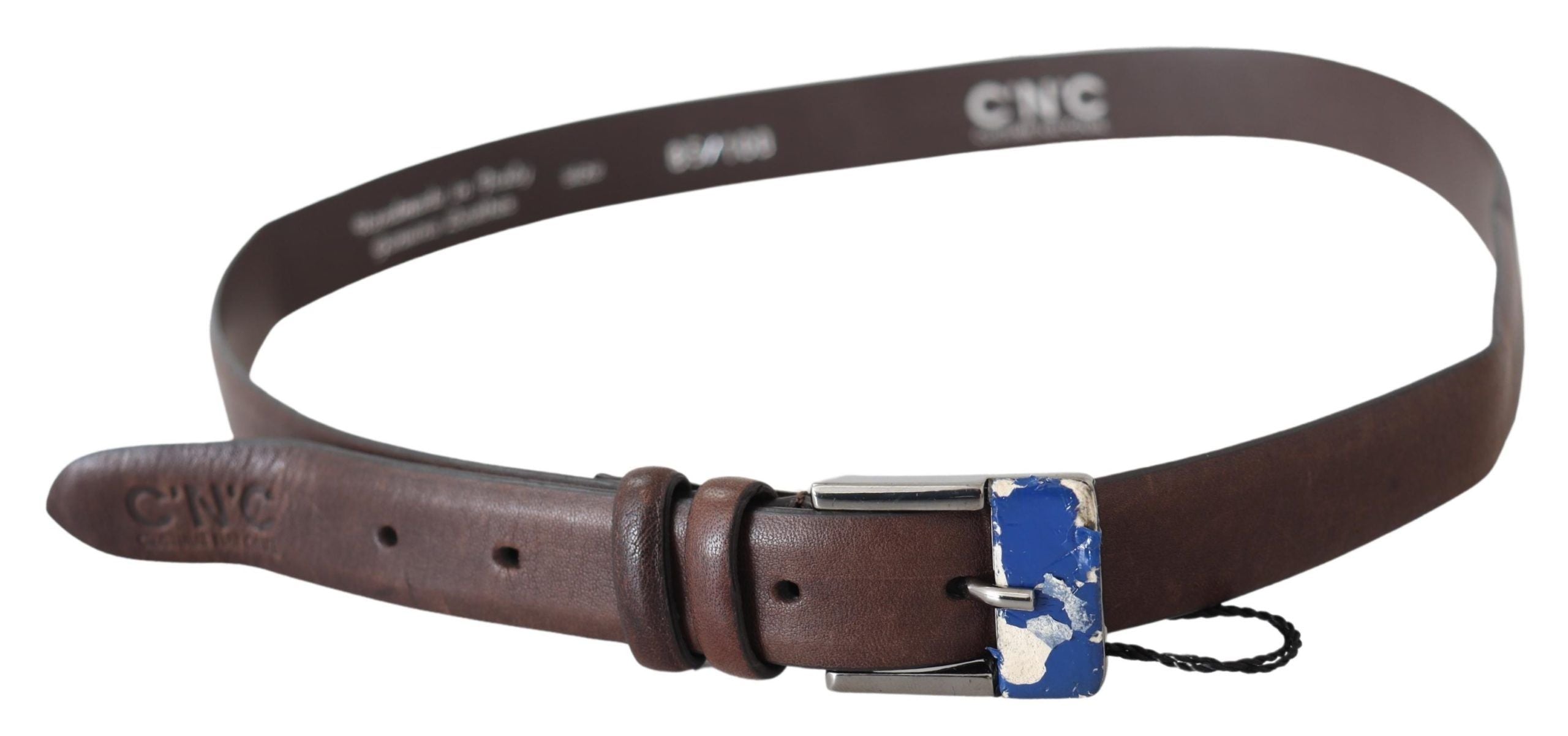 Brown Genuine Leather Silver Buckle Belt - 85-cm-34-inches