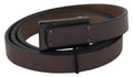 Brown Leather Tactical Logo Buckle Dark - 100-cm-40-inches