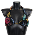 Black Corals Print Women Beachwear Bikini Tops - it1-xs