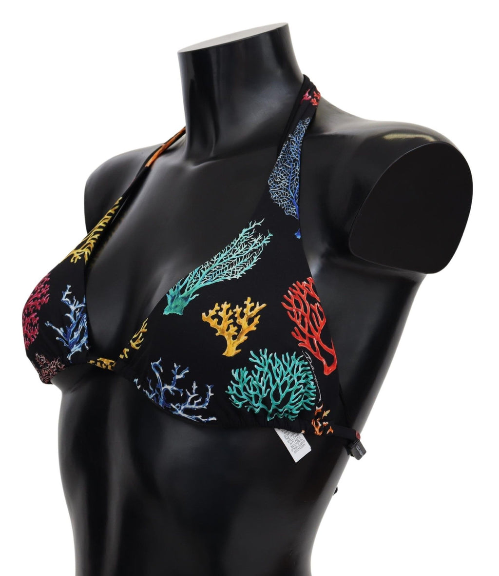 Black Corals Print Women Beachwear Bikini Tops - it1-xs