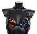 Black Corals Print Women Beachwear Bikini Tops - it1-xs