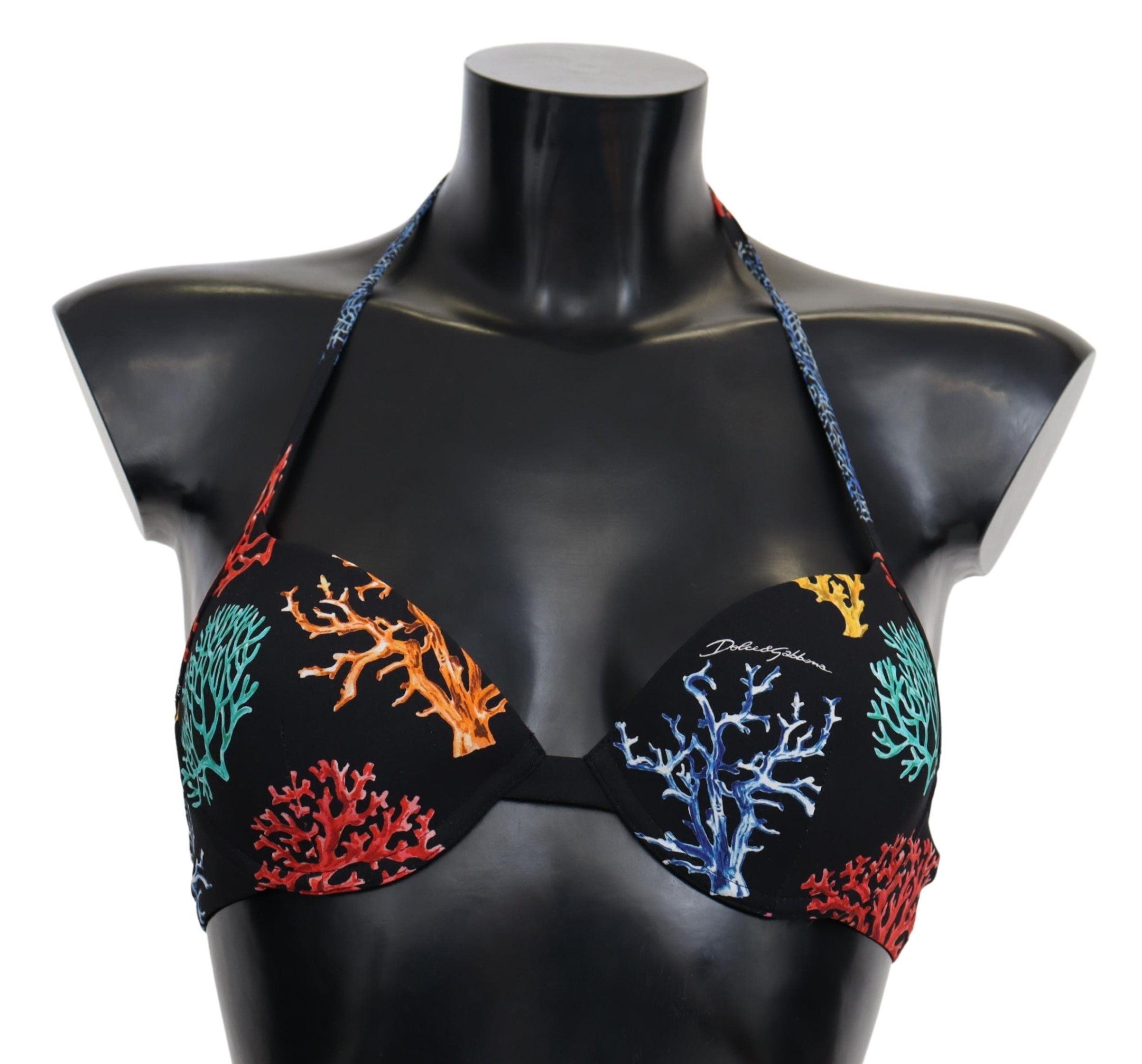 Black Corals Print Women Beachwear Bikini Tops - it1-xs