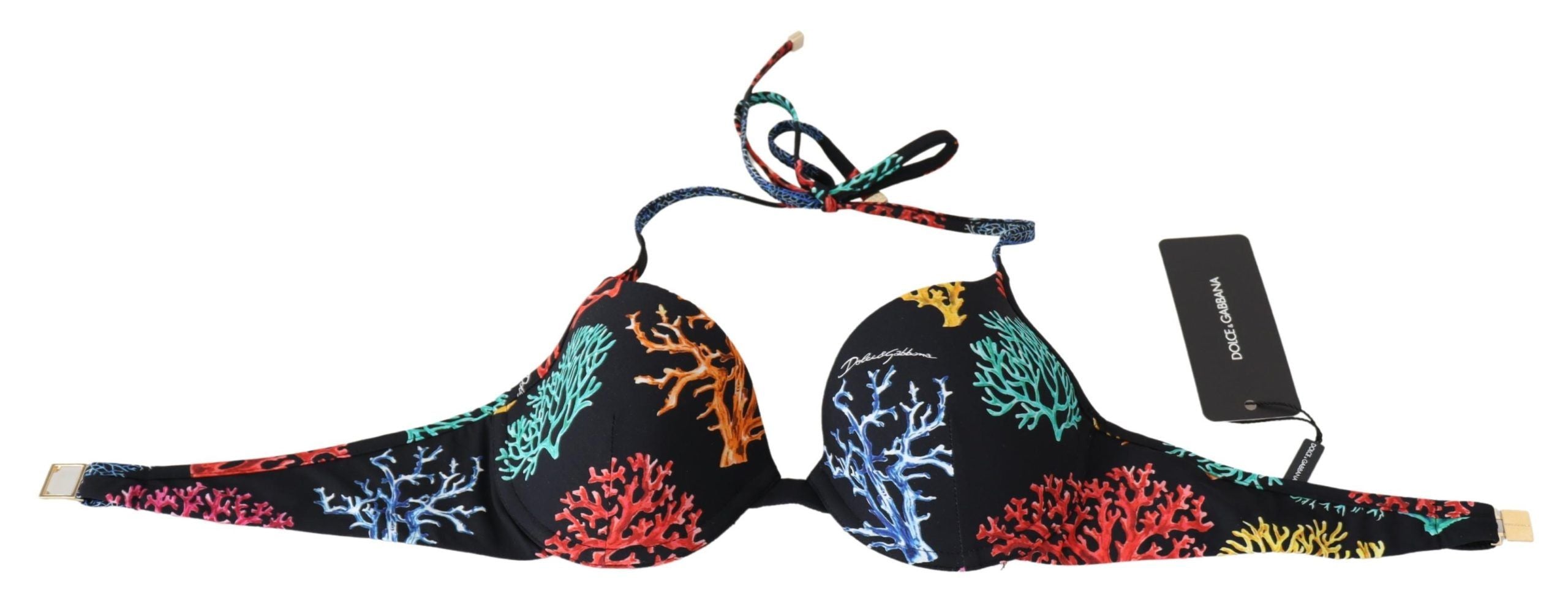 Black Corals Print Women Beachwear Bikini Tops - it1-xs