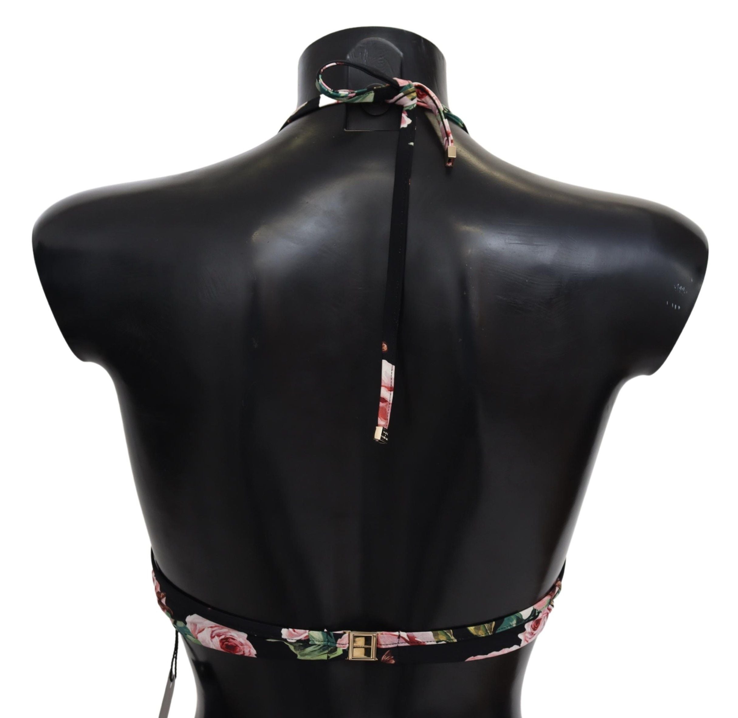 Black Roses Print Swimsuit Beachwear Bikini Tops - it1-xs