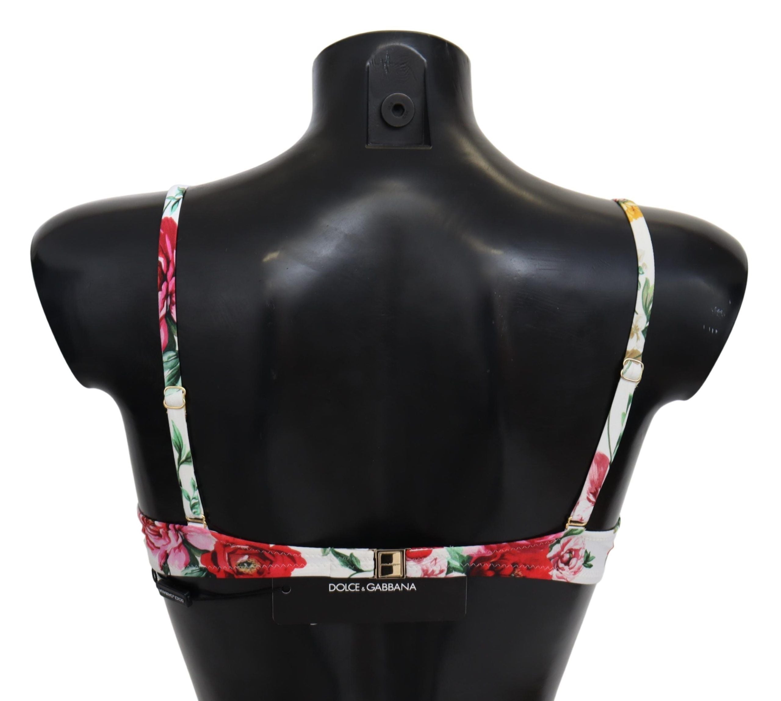 White Floral Print Swimsuit Beachwear Bikini Tops - it1-xs