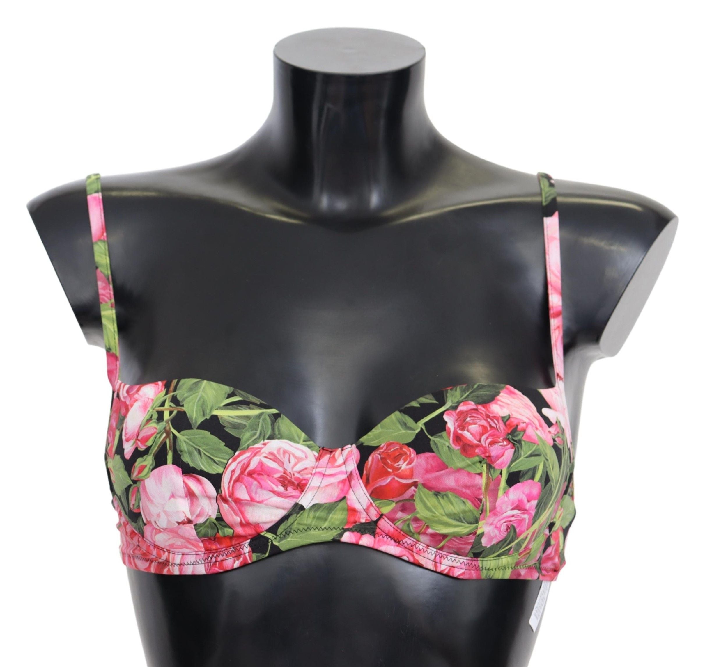 Pink Floral Print Swimsuit Beachwear Bikini Tops - it2-s