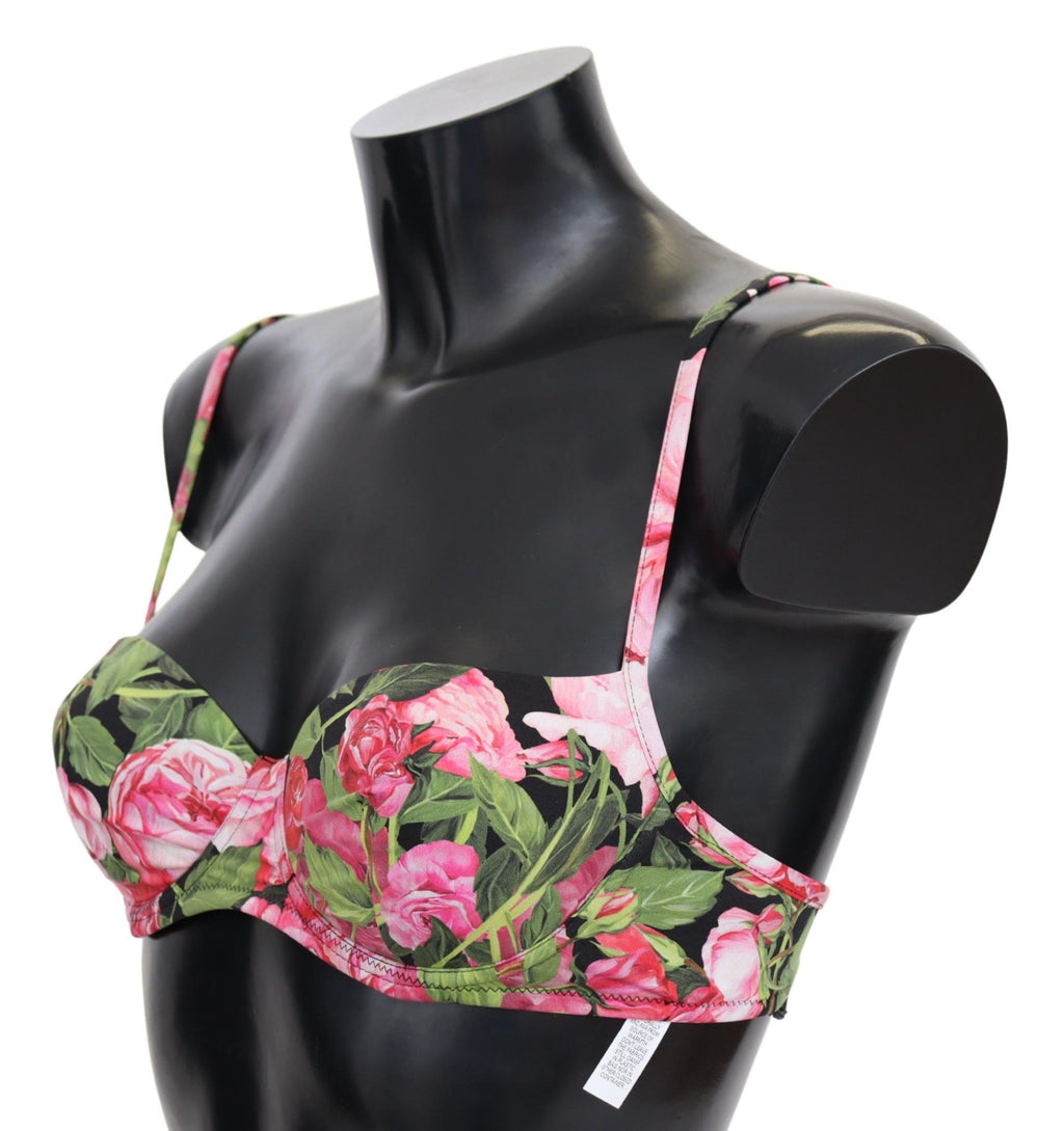 Pink Floral Print Swimsuit Beachwear Bikini Tops - it2-s