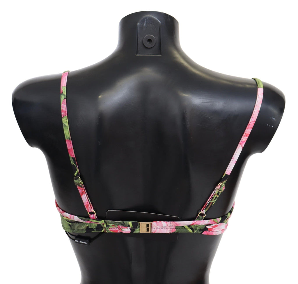Pink Floral Print Swimsuit Beachwear Bikini Tops - it2-s