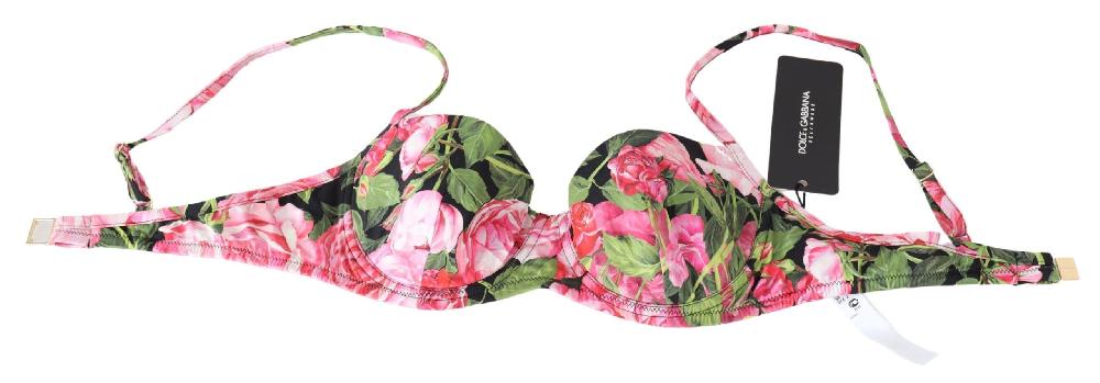 Pink Floral Print Swimsuit Beachwear Bikini Tops - it2-s