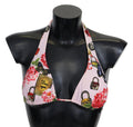 Multicolor Floral Butterfly Padlock Bikini Tops - it1-xs