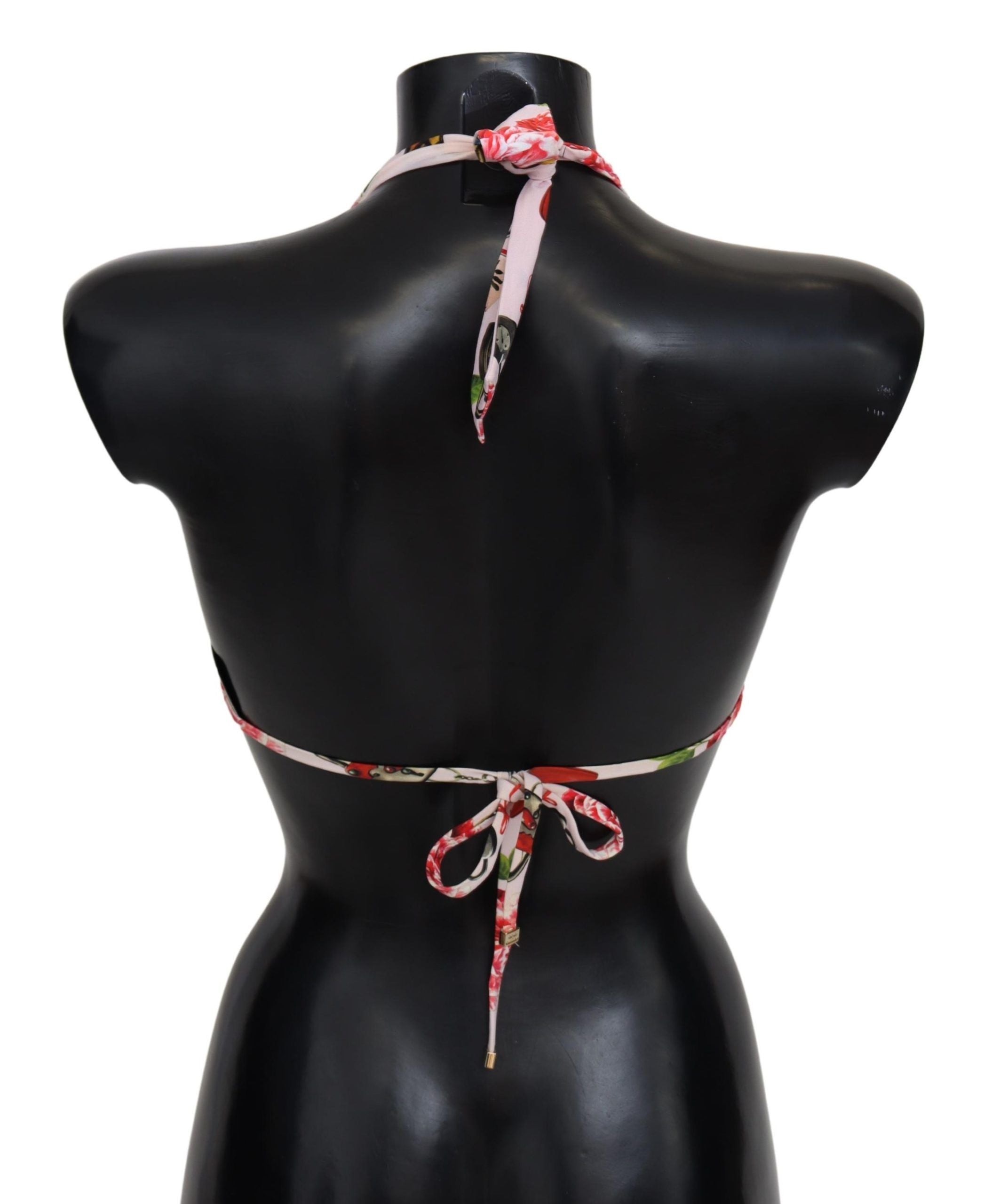 Multicolor Floral Butterfly Padlock Bikini Tops - it1-xs