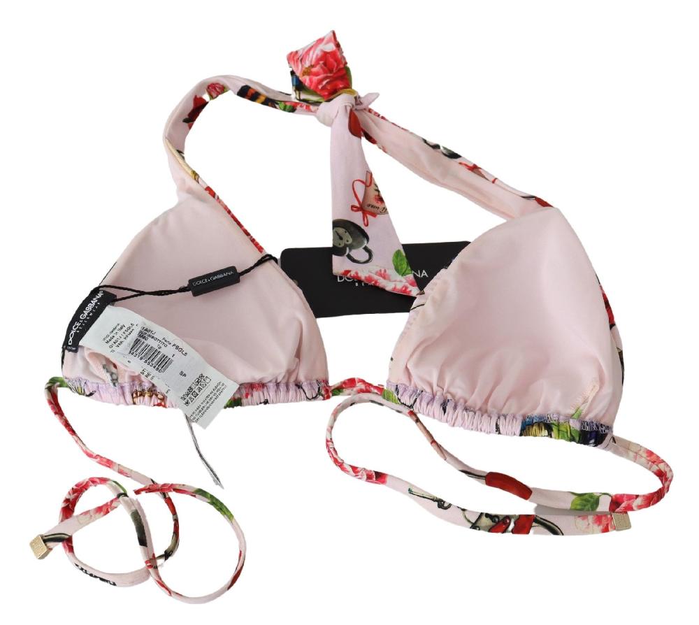 Multicolor Floral Butterfly Padlock Bikini Tops - it1-xs