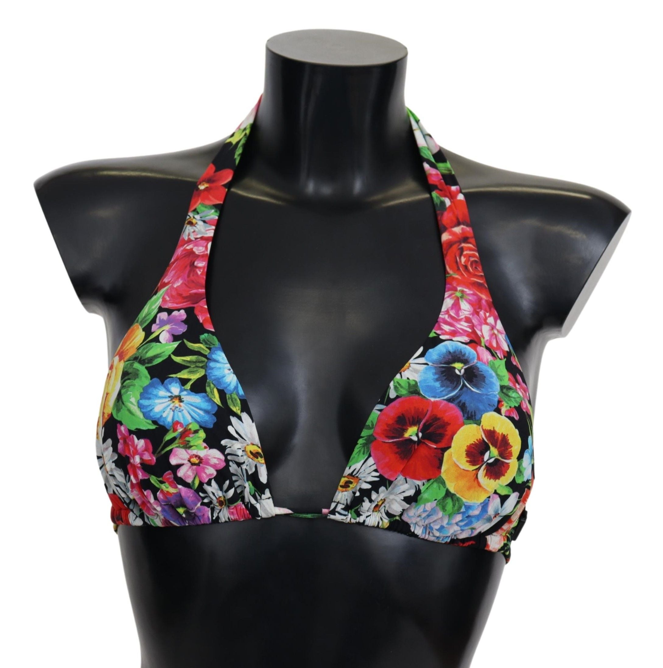 Multicolor Floral Print Swimwear Bikini Tops - it1-xs