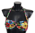 Multicolor Floral Print Swimwear Bikini Tops - it1-xs