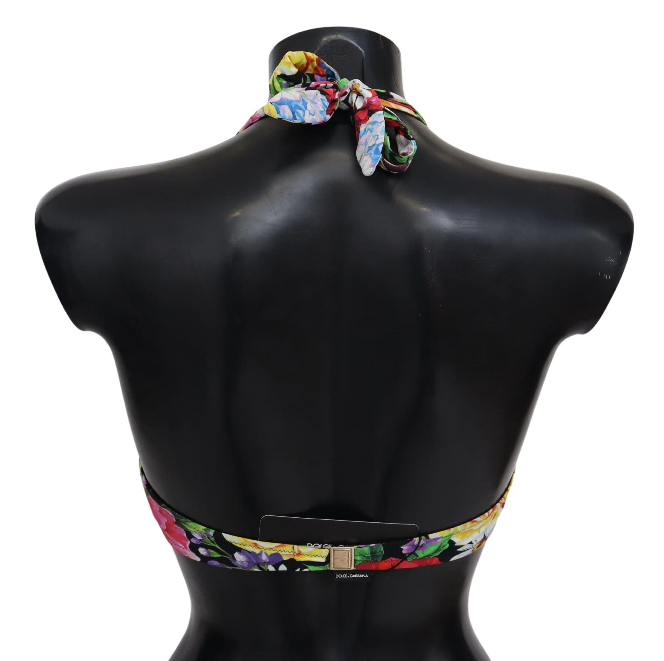 Multicolor Floral Print Swimwear Bikini Tops - it1-xs
