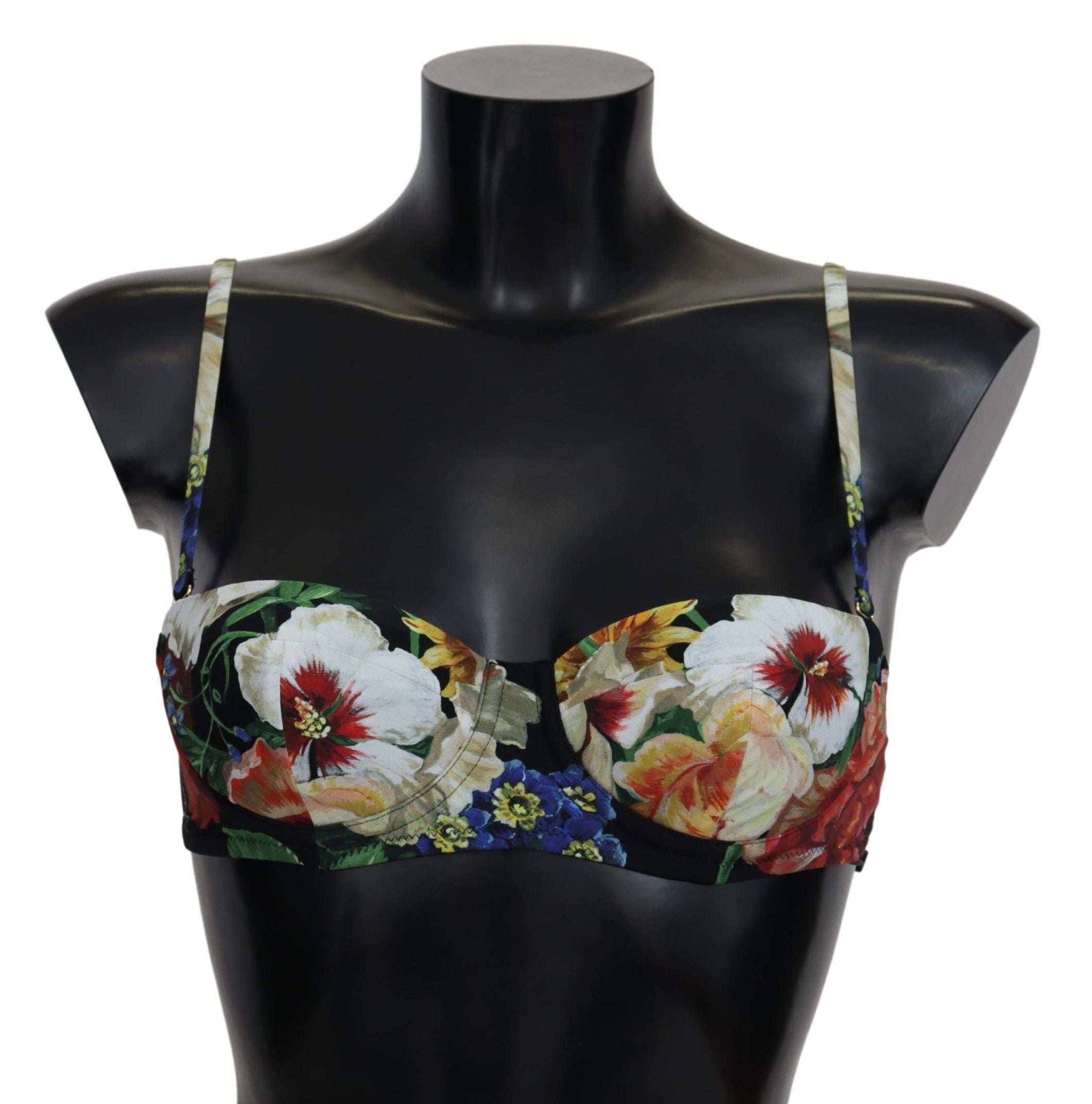 Multicolor Floral Print Swimwear Bikini Tops - it1-xs