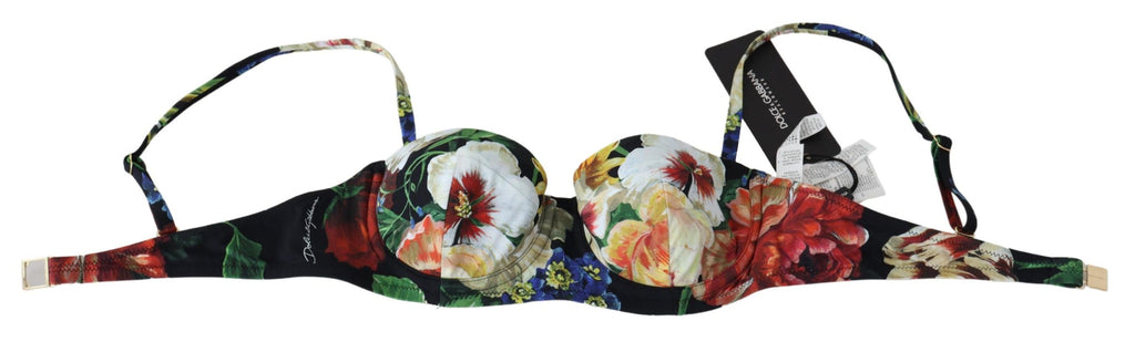 Multicolor Floral Print Swimwear Bikini Tops - it1-xs