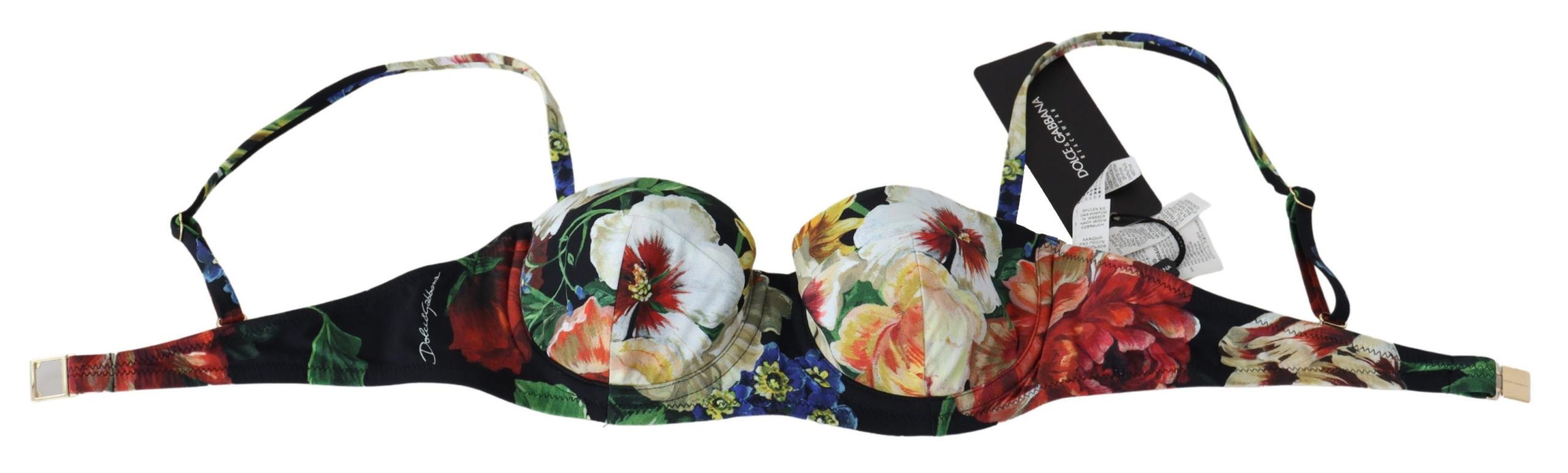 Multicolor Floral Print Swimwear Bikini Tops - it1-xs