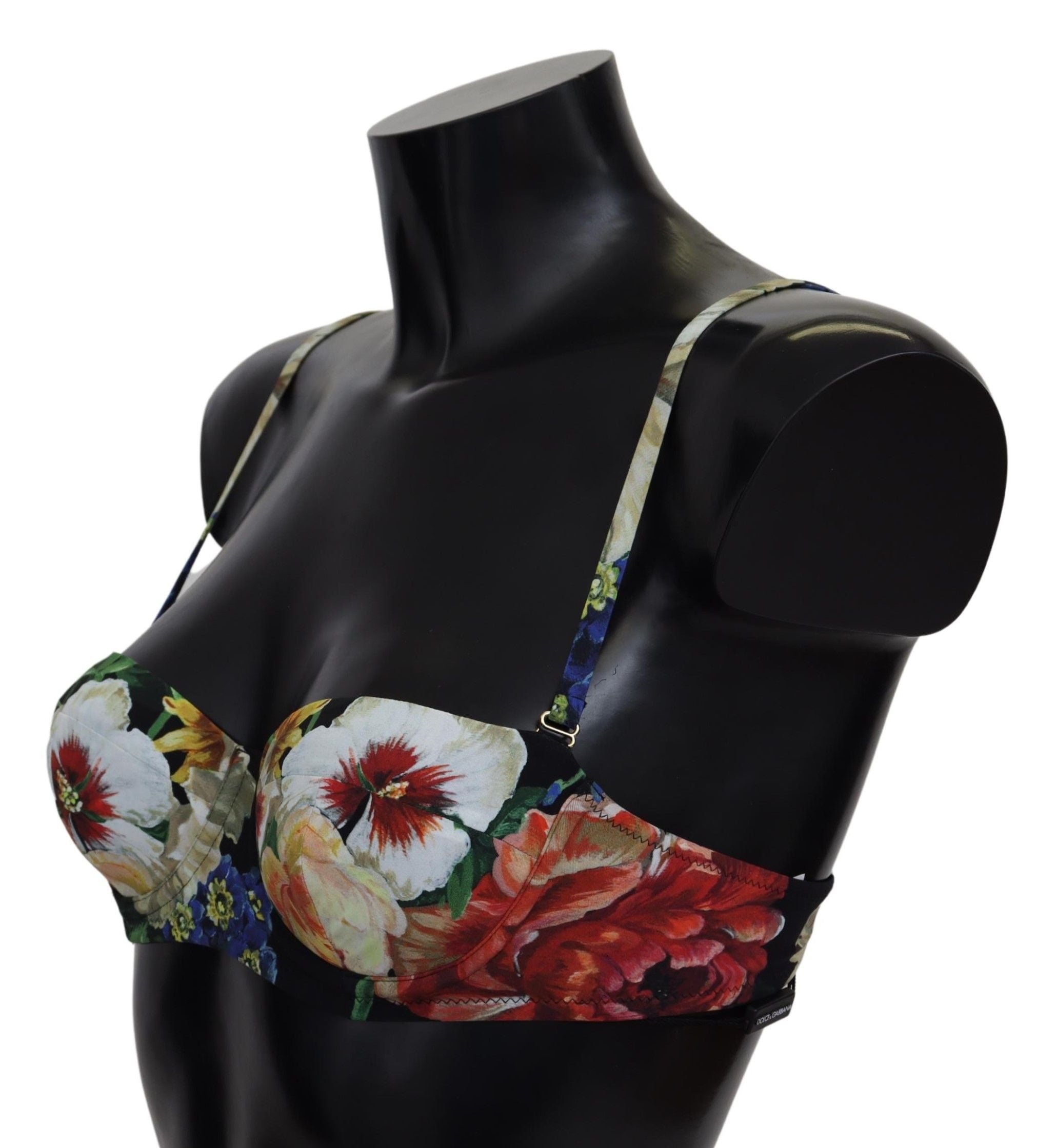 Multicolor Floral Print Swimwear Bikini Tops - it1-xs