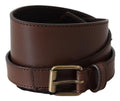 Brown Wide Leather Rustic Gold Metal Buckle Dark - 100-cm-40-inches