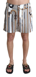White Walking Stick Beachwear Shorts Swimshorts - it48-m