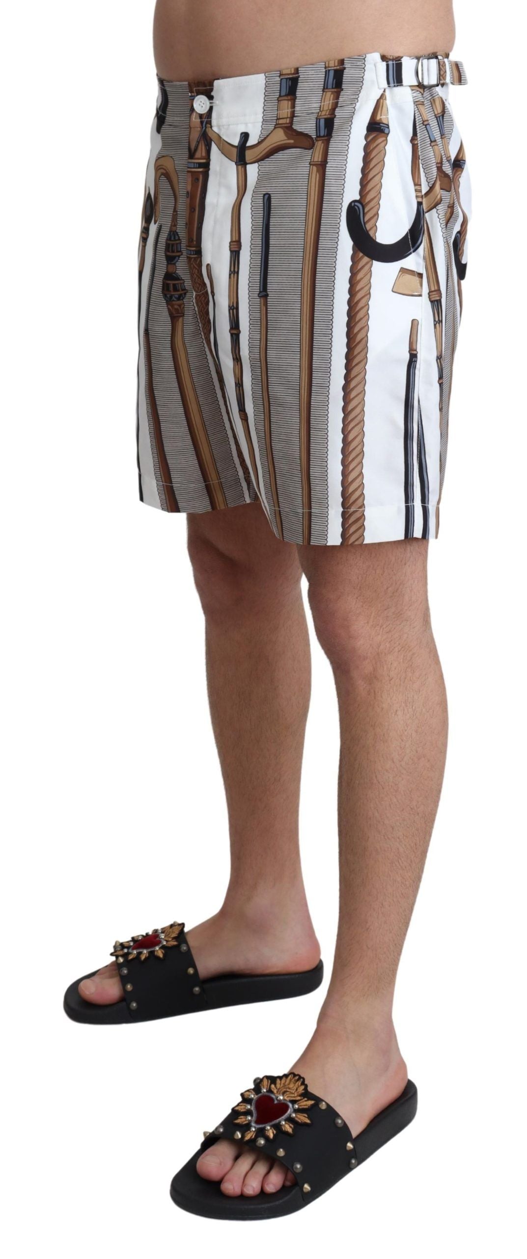 White Walking Stick Beachwear Shorts Swimshorts - it48-m