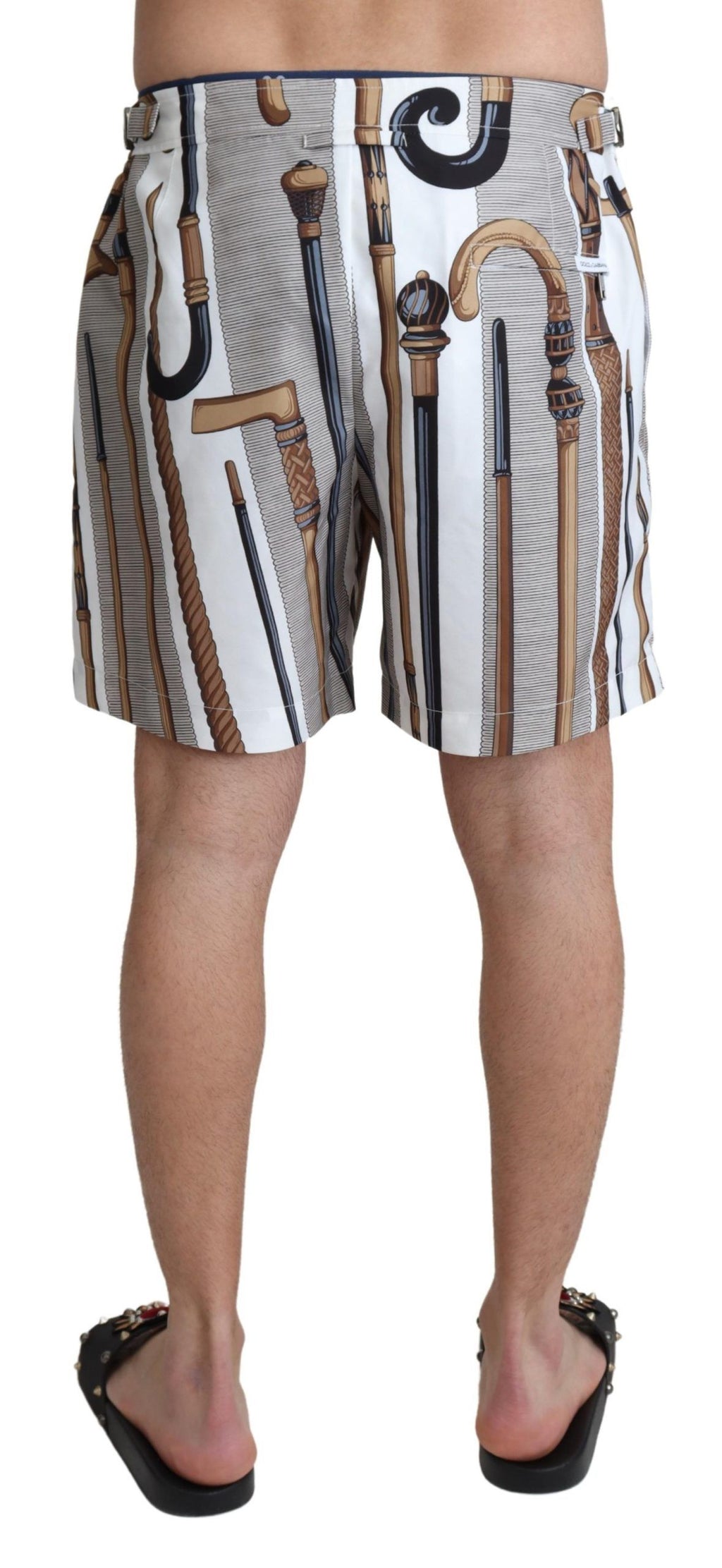 White Walking Stick Beachwear Shorts Swimshorts - it48-m