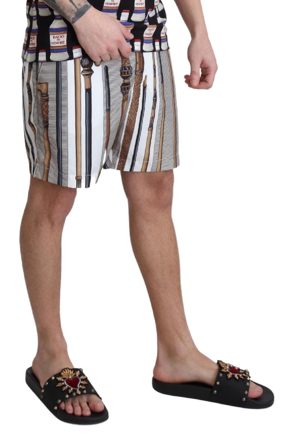 White Walking Stick Beachwear Shorts Swimshorts - it48-m