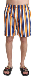 Multicolor Striped Beachwear Swimshorts - it4-s