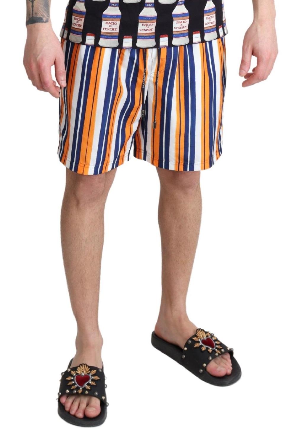 Multicolor Striped Beachwear Swimshorts - it4-s