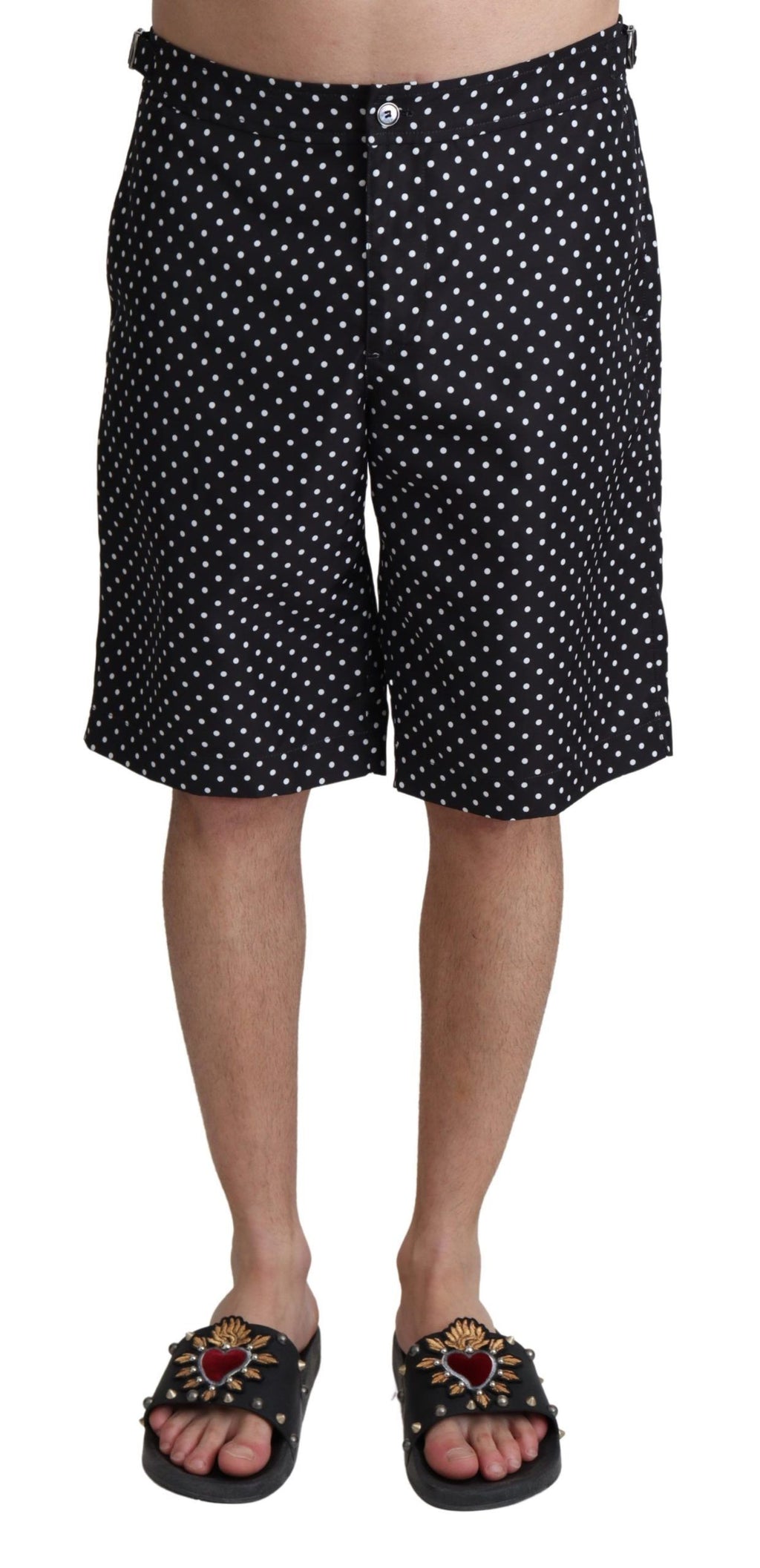 Black Polka Dots Beachwear Shorts Swimwear - it4-s