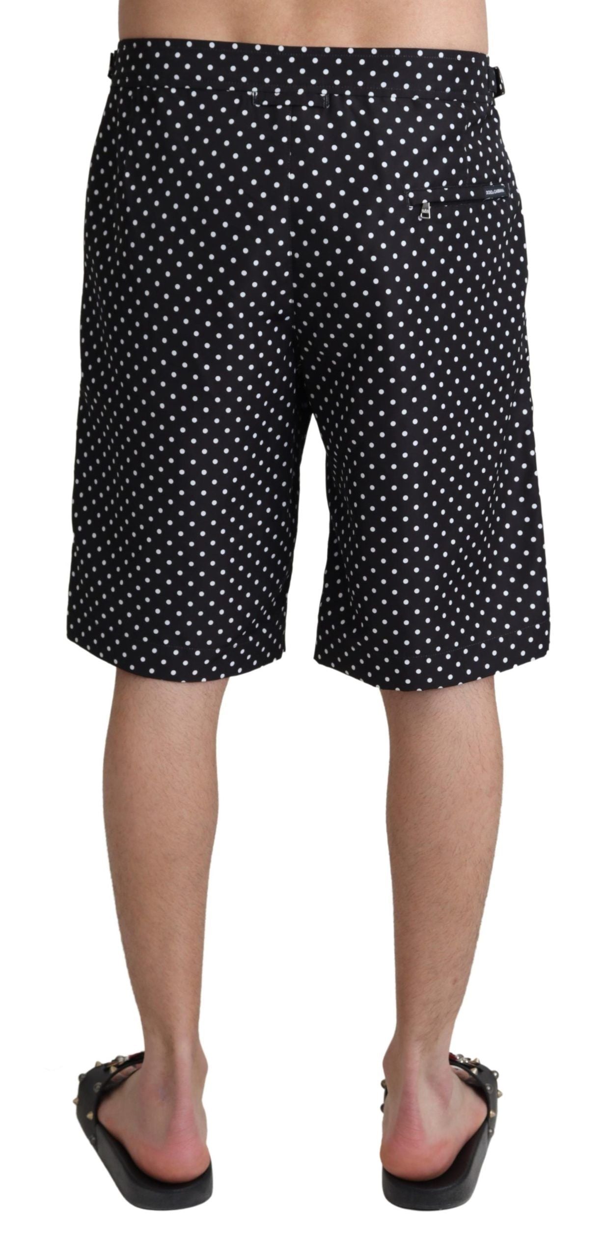 Black Polka Dots Beachwear Shorts Swimwear - it4-s