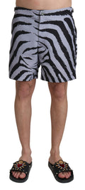 Gray Zebra Print Beachwear Shorts - it4-s