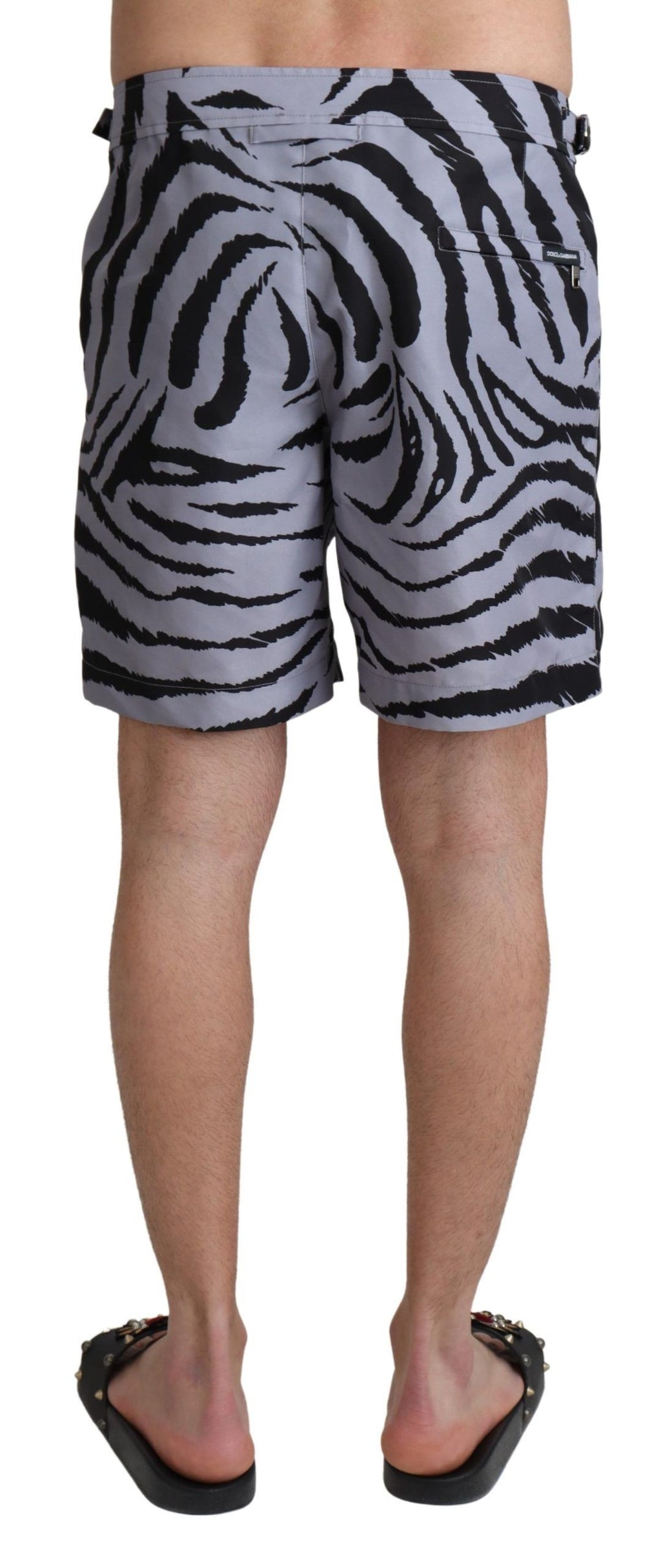 Gray Zebra Print Beachwear Shorts - it4-s