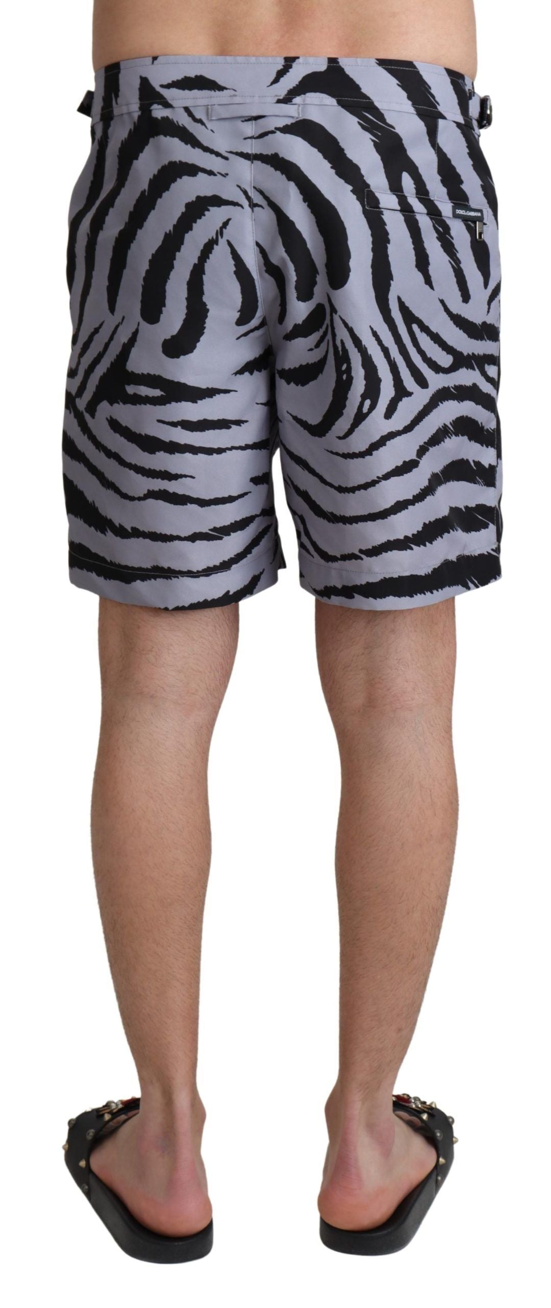 Gray Zebra Print Beachwear Shorts - it4-s