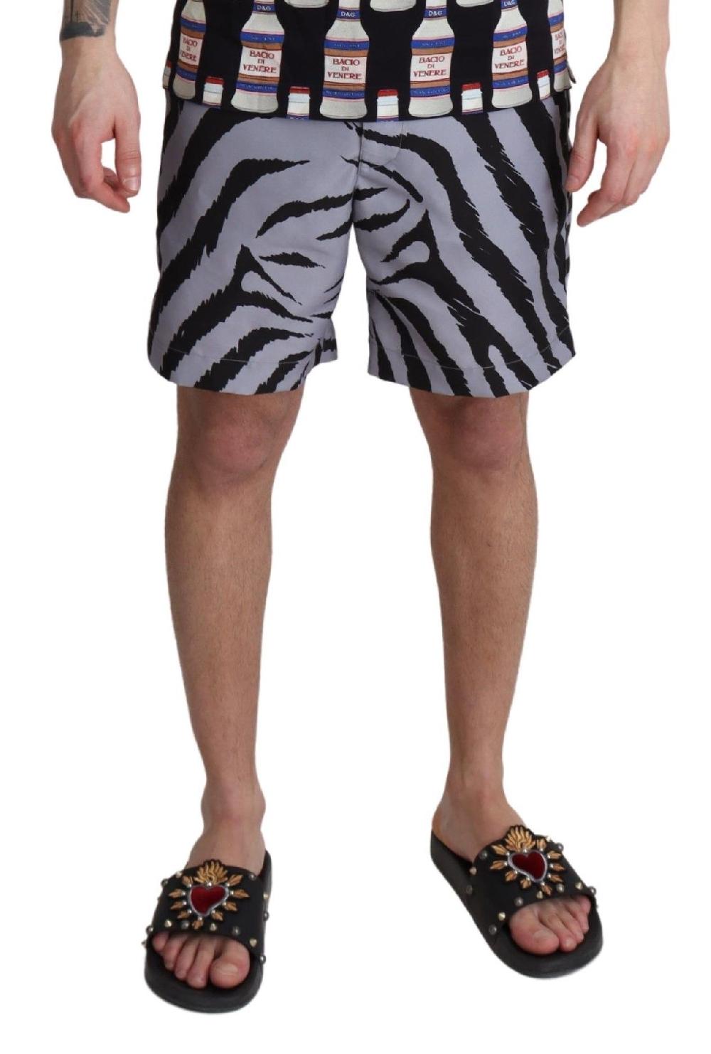 Gray Zebra Print Beachwear Shorts - it4-s