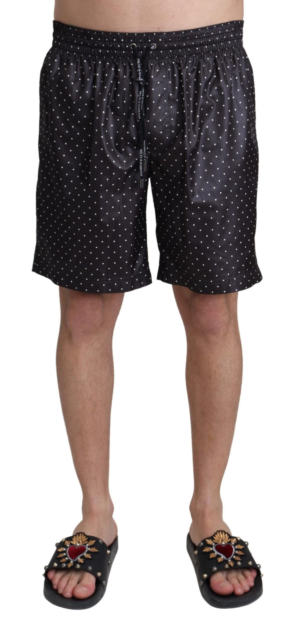Black Polka Dot Print Beachwear Swimwear - it4-s