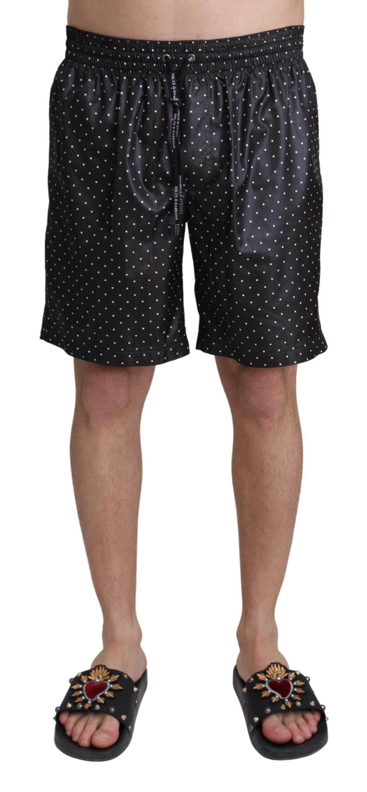 Black Polka Dot Print Beachwear Swimwear - it4-s