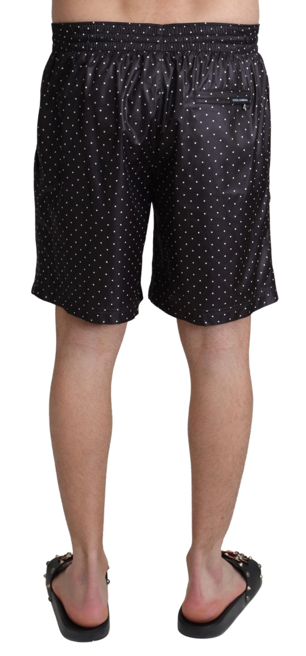 Black Polka Dot Print Beachwear Swimwear - it4-s