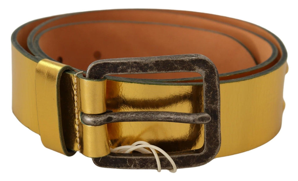 Gold Genuine Leather Rus...Silver Buckle Waist Belt - 100-cm-40-inches